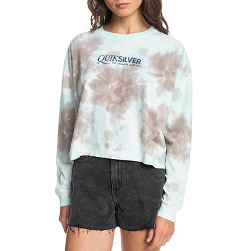 quiksilver-OVERSIZED CROP LS MINERAL TD